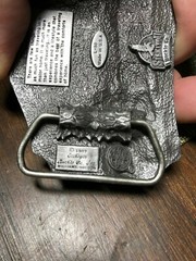 RV motorhome car travel BELT BUCKLE 1987 siskiyou metal western trip road huntin