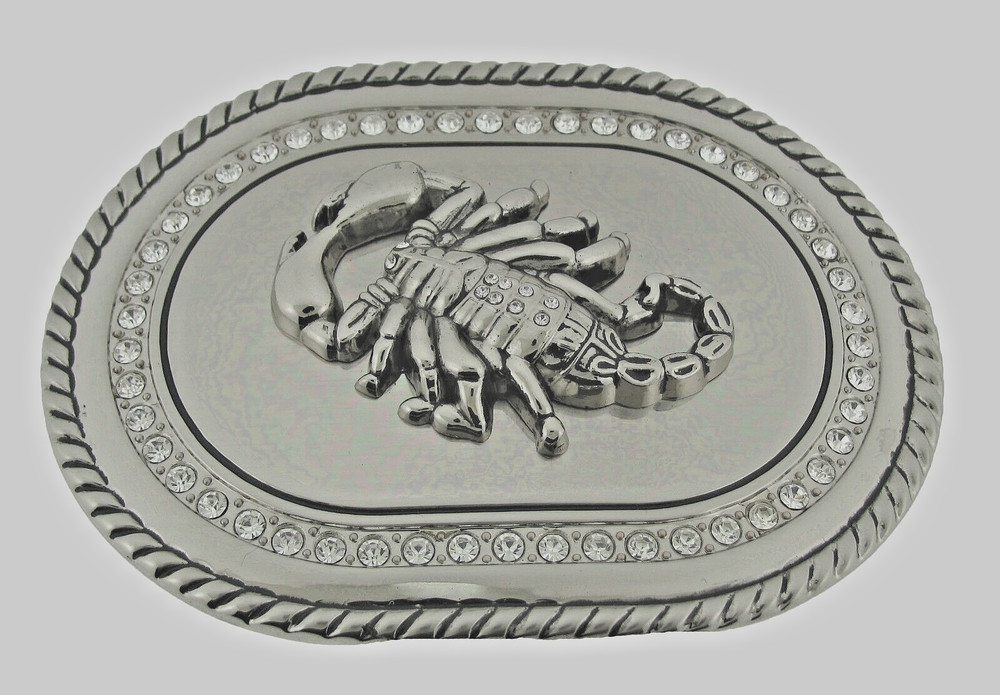 Scorpion Belt Buckles Vintage Men Silver Metal Zodiac Sign Western Cowboy Rodeo