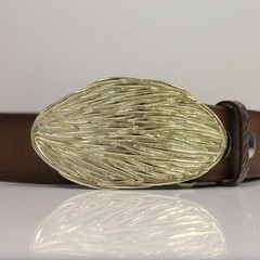 Gold Belt Buckle With Organic Texture Elegant Oval Belt Buckle