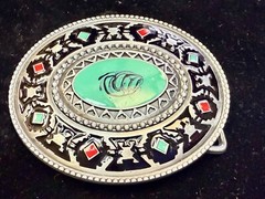 Southwestern Style Native Indian Tribal Art Pattern Enameled Colors Belt Buckle