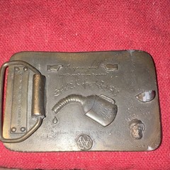 Vintage Sheik of Araby Game Oil Brass Belt Buckle Camel Rider Western 1974