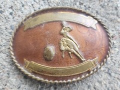 Vintage German Silver Rodeo Roping Cowboy Western Belt Buckle Oval