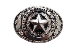 Men Women Silver Color Metal Belt Buckle Western Cowboy Texas State Lone Star TX