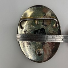 Crumrine Silver Plate Bronze Belt Buckle Sunburst Western Heavy USA Vintage LG