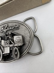 VIintage Halliburton Services Belt Buckle 1916 FWD Truck Pumper 80s New READ!!