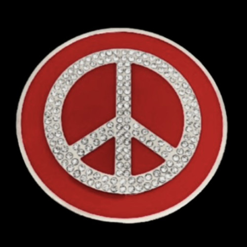 Peace Love Symbol Sign Hippie Hippy Red Belt Buckle Boucle de Ceintures