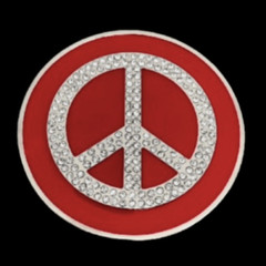 Peace Love Symbol Sign Hippie Hippy Red Belt Buckle Boucle de Ceintures
