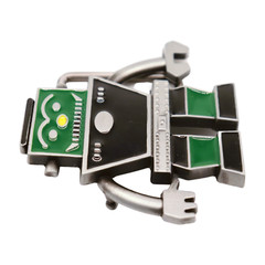 Men Women Silver Metal Fashion Belt Buckle Robot Animation Statement Drip Style