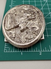 1977 Hesston Silver Award 655 NFR Rodeo Belt Buckle Bull Rider Cowboy