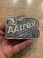AAtrex Vintage Belt Buckle Seed Corn Farm Rodeo Farmer Collector Patina Rancher
