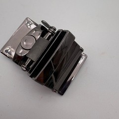 Gunmetal Grey Automatic Ratchet Belt Buckle Geometric Textured Sliding Buckle