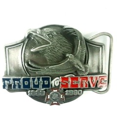1989 Limited Edition 4821/5000 Proud To Serve VFW Screaming Eagle Belt Buckle