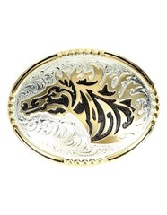 Crumrine Western Belt Buckle Horse Head Silver Bronze Black C10803