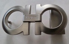 AUTH. SALVATORE FERRAGAMO SILVER GANCINI BELT BUCKLE FOR 1.3&Prime; WIDE BELT STRAP