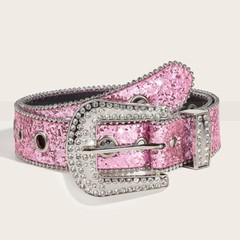 Western Crystal Studded Belt Cowgirl Cowboy Rhinestone Belt For Women Men