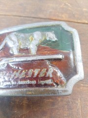 Vintage 1976 Indiana Metal Craft Winchester Belt Buckle XR82