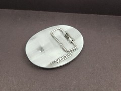 Western Belt Buckle Initial Letter I Two Tone Pewter And Gold Oval
