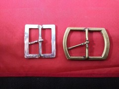 2 Plain Belt Buckle, Silver Color; Brass Color, Excellent Condition, 1.75&Prime; Belt