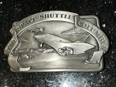 1982 The Space Shuttle Columbia NASA Flight Belt Buckle Bergamot Brass Works