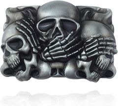 Skull Head Belt Buckle for Mens Western Cowboy