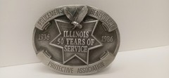 Illinois Policemens Benevolent Protective Assc. Belt Buckle 50 Years 1936-86