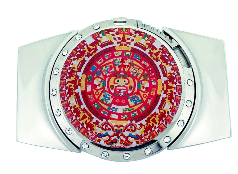 Removable Lighter Belt Buckle Aztec Calendar Native Western Rodeo Cowboy Metal