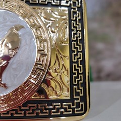 Rooster Western Belt Buckle Rose Tone And Silver Rare Piece With Details Cowboy