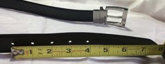Belt & Buckle Silver Tone Reversable Black Or Brown 1&Prime; Wide Size 36 Fits 32&Prime;-38&Prime;