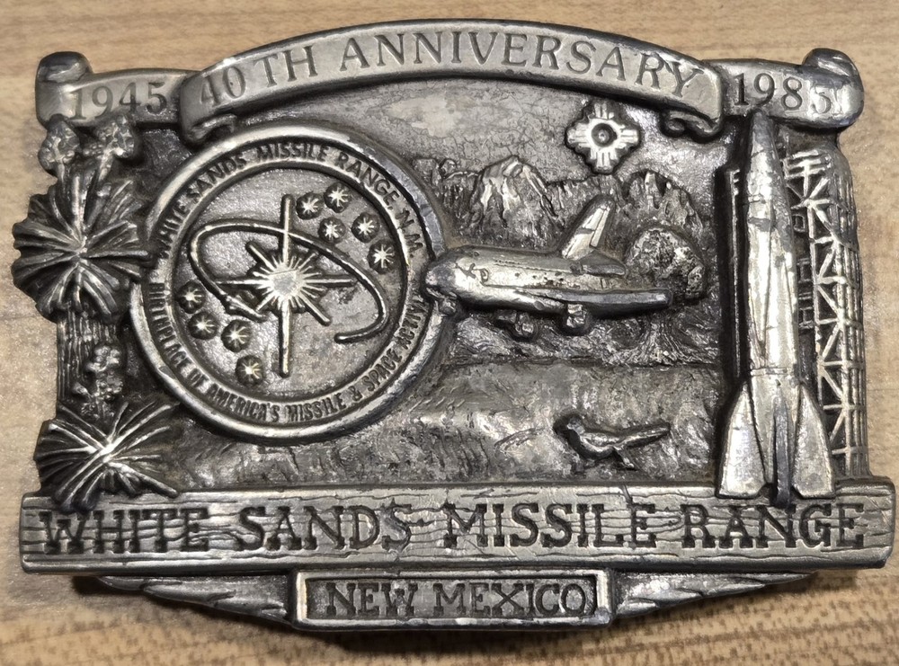 1984 White Sands Missile Range 40th Anniversary NASA Space Shuttle Belt Buckle