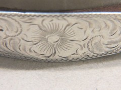 Sterling Silver Southwestern Hand Tooled Concho Hat Band 2 piece Buckle Set