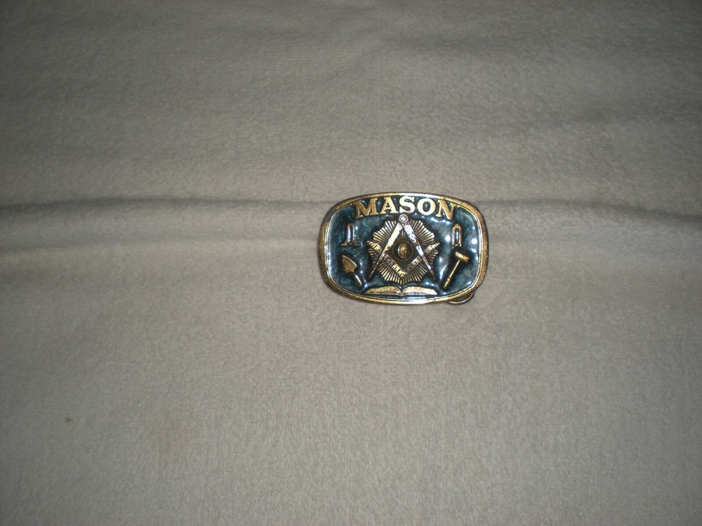 The Great American « MASON » Belt Buckle 1986 Made In USA