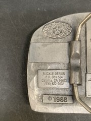American Construction Worker Numbered 7/5000 Belt Buckle 1988 Made In USA Pewter