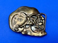 Bronze Tone Skull Head Creepy Halloween Vintage Belt Buckle