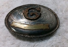 Men’s Western Belt Buckle Alpaca Mexico « G »