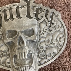 Vintage Hurley Skull Bottle Opener Metal Belt Buckle Gothic Punk Rock