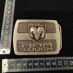 Vintage Dodge Ram Tough silver toned metal belt buckle from the 1990s RARE