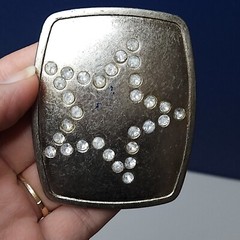 Star Belt Buckle 3&Prime; wide Studded Star
