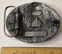 1989 SISKIYOU INDIAN CHIEF JOSEPH & EAGLE PEWTER BELT BUCKLE USA