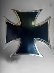 Black Choppers Cross Belt Buckle Hebilla De Moda Con Cruz Negra