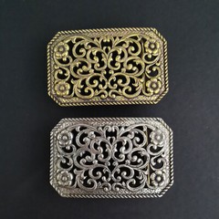 Retro Solid Brass Classical hollowed Design Belt Buckle for Leather Craft DIY