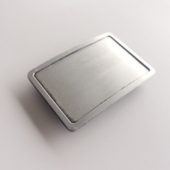 Antique Brushed Silver Rectangle Blank Belt Buckle for Engraving also US Stock