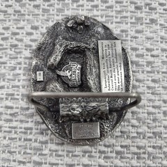 Vintage Siskiyou Belt Buckle Mens Pewter Bass Fishing 1986 Western Oval