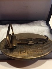 New VRA Valley Racing Association Horse Jockey Hit Line USA Brass Belt Buckle