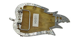 Fashion Floral Leaf Belt Buckle Colorful AB Rhinestone Silver Gold Tone Metal