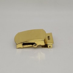 Belt Buckle Military Style Brass Gold color Made in Taiwan Autogrip slide style
