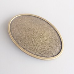 Vintage Bronze Plated Oval Striae Custom Blank Belt Buckle Boucle de Ceinture