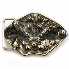 German silver belt buckle Steel fangs, Saber toothed cat buckle, tiger buckle