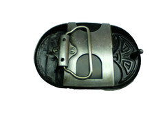 Belt Buckle Lighter Silver Gun Bullets Revolver Belt width 1.5&Prime; NEW