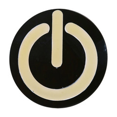 Men Women Teen Fashion Belt Buckle Emoji Retro Black Metal Power Button On Off