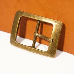 Huge Retro Brass Men Prong Center Bar Leathercraft Belt Buckle Fits 36mm Strap